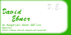 david ebner business card